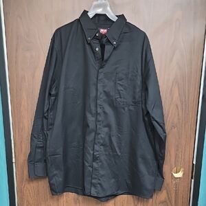 Red Kap Size XL Black Cotton Casual Button Down Shirt